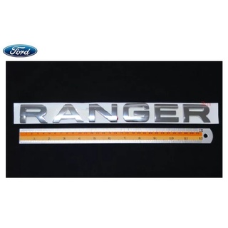 แยกตัว โลโก้ RANGER ตัวนูน ชุบโครเมี่ยม ติด ฝากระโปรง กระบะท้าย ฝาท้าย กระจัง 3D emblem FORD 1998 - 2019 LOGO RANGER