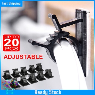 MBP--20Pcs Adhesive Cable Clip Holder Home Office Hotel Wire Organizer Lines Clamp