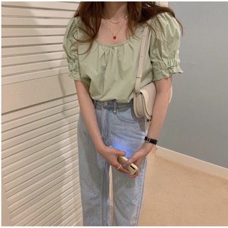 #พร้อมส่ง Melon puff blouse