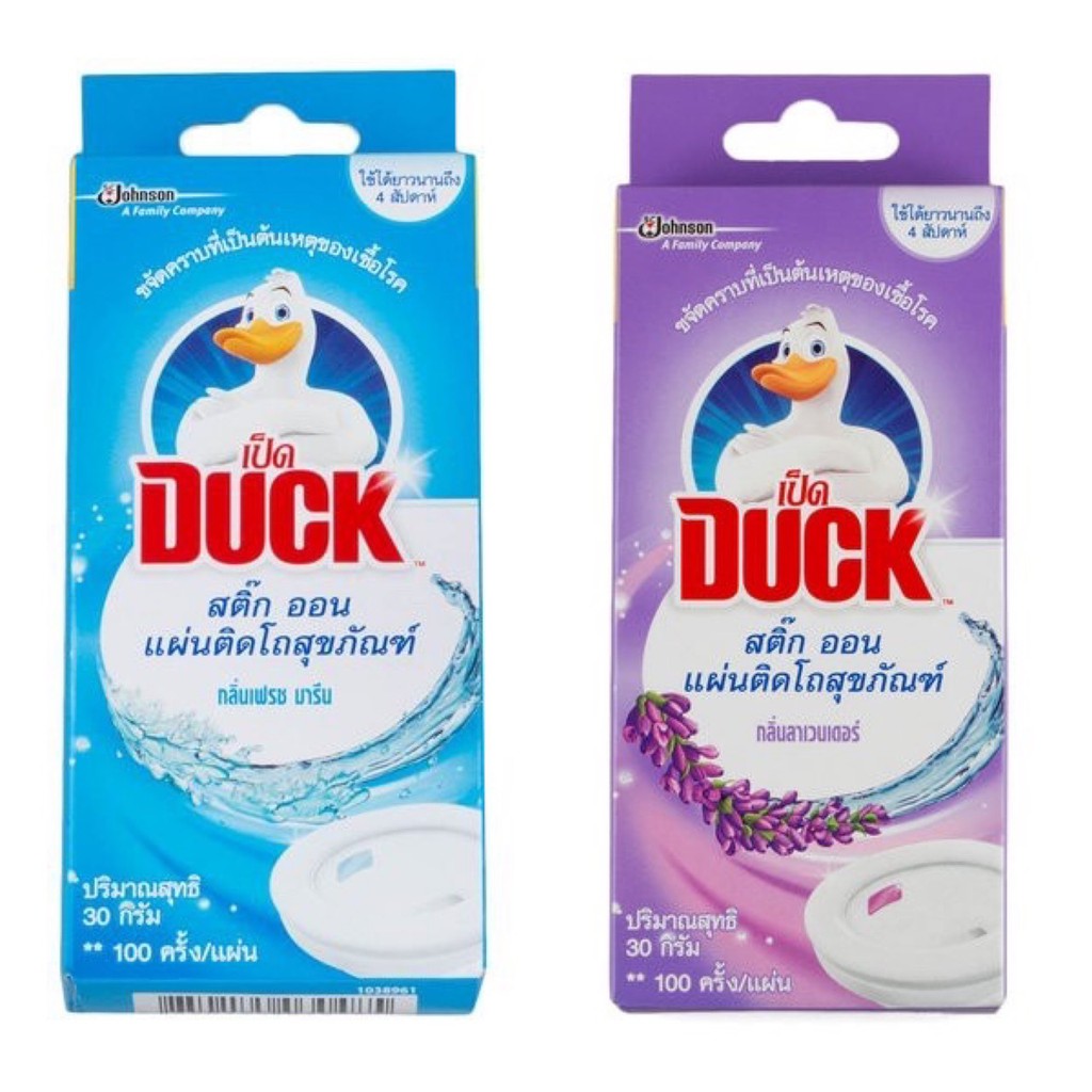 Duck Stick-On Toilet Cleaning Strip เป็ด สติ๊ก ออน แผ่นติดโถสุขภัณฑ์ 30 กรัม แผ่นหอมติดห้องน้ำ