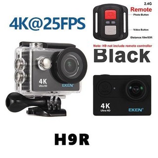 EKEN H9R Aciton Camera กล้องติดหมวก กล้องติดหมวกกันน็อค กล้องโกโปร 4K สีดำ พร้อมรีโมท