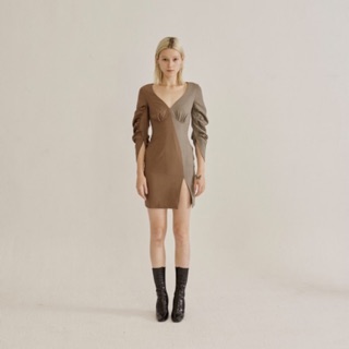 SILA Jamie twotone dress สี Gray