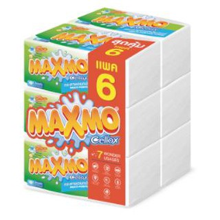 MAXMO BY CELLOX แม็กซ์โม่ ขนาด 90แผ่น/ห่อ ยกแพ็ค 6ห่อ กระดาษอเนกประสงค์ กระดาษชำระ กระดาษทิชชู่ เซลลอกซ์ เซลล็อกซ์