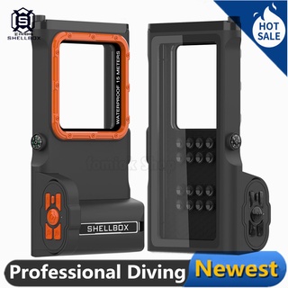 [SHELLBOX] 2023 NEW Upgrade Professional Diving Phone Case 15M Underwater Super Waterproof Depth Cover For iPhone 15/Samsung S24 All SmartPhone Universal