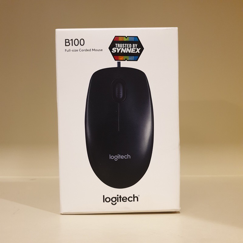 🌳Logitech mouse optical มีสาย รุ่น B100 สีดำ