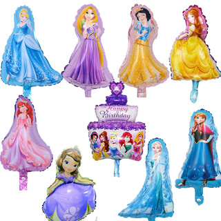 ลูกโป่งอลูมิเนียมเจ้าหญิงมินิ Aisha Belle เจ้าหญิงนิทรา Cinderella Rapunzel Balloon