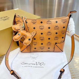 สินค้าใหม่-mcm-กระเป๋าผู้หญิง/กระเป๋าสะพายข้าง/แท้100%/จุดยิงจริง [ส่งฟรี] เทรนด์แฟชั่นหรูหรา