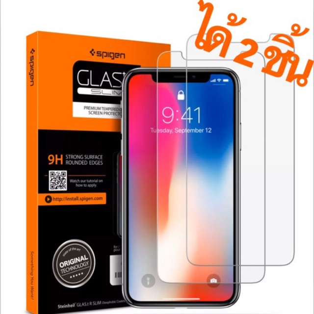 [ของแท้+ส่งฟรี]Spigen® Glas.tR SLIM iPhone X/Xs/11 Pro ฟิล์มกระจก Tempered Glass Screen Protector  [2 ชิ้น แพคคู่]