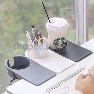 Creative Coffee Drink Cup Holder Table Side Water Cup Shelf Office Desktop Computer Desk Fixed Cup Holder Desk Storage Clip (สร้างสรรค์เครื่องดื่มกาแฟที่วางแก้วตารางด้านที่วางแก้วน้ำสำนักงานสก์ท็อปโต๊ะคอมพิวเตอร์คงที่ที่วางแก้วโต๊ะจัดเก็บคลิป)