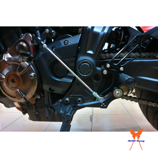 เกียร์โยง Rearsets MT07 แบร์น Mothracing วัสดุ AL 7075 T651 แบริ่งข้างละ2ตลับ สเแตนเลส(65) สีดำ