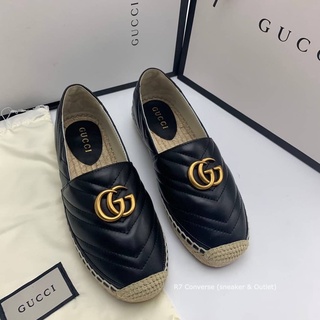 🚩 Gucci Slip On รองเท้ากุุชชี่สลิปออน รองเท้าคัชชู หนังแท้100% [สีดำ] สินค้าพร้อมกล่องอุปกรณ์