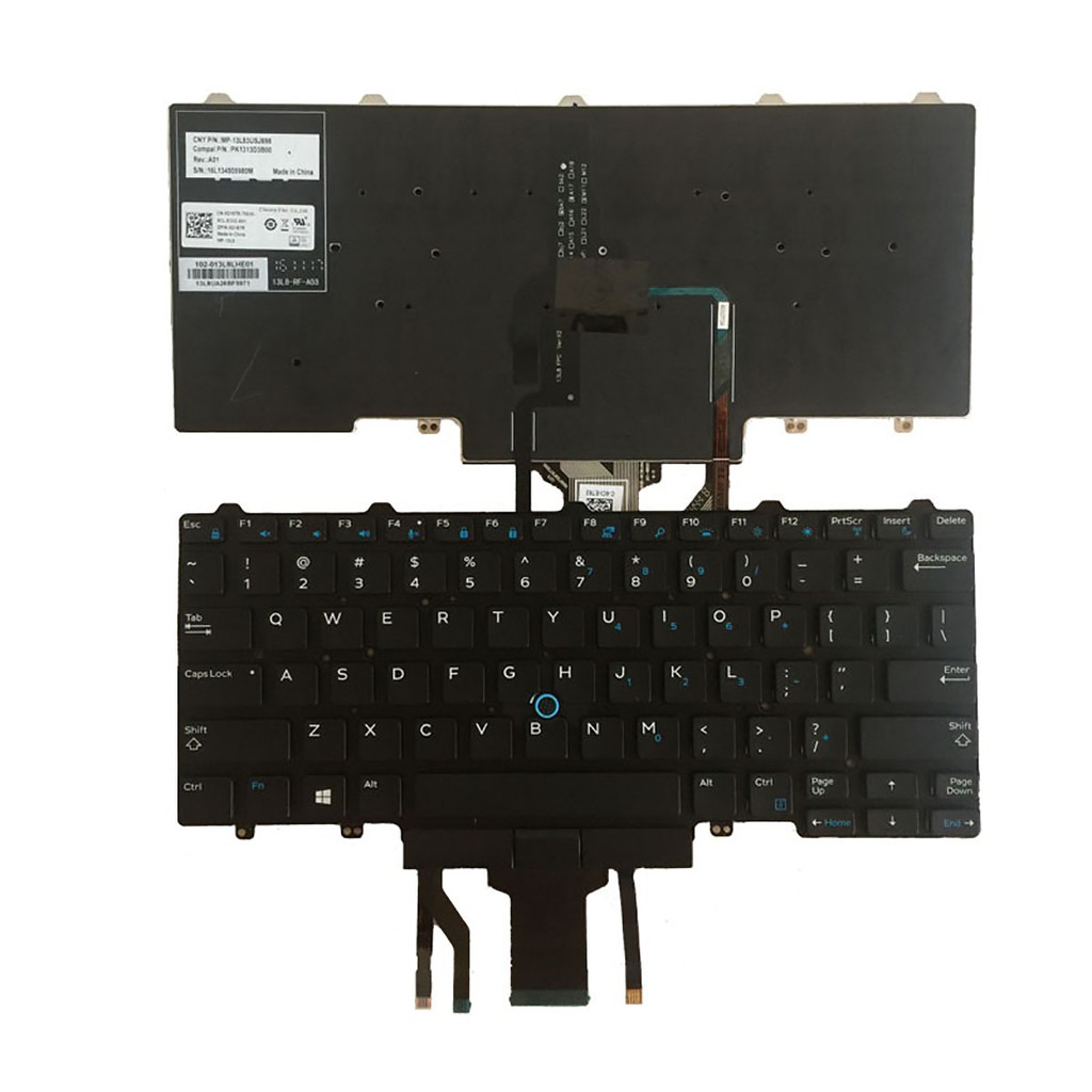 Dell Latitude E5450 E7250 E7450 E7470 US Backlit แป้นพิมพ์แล็ปท็อป D19TR