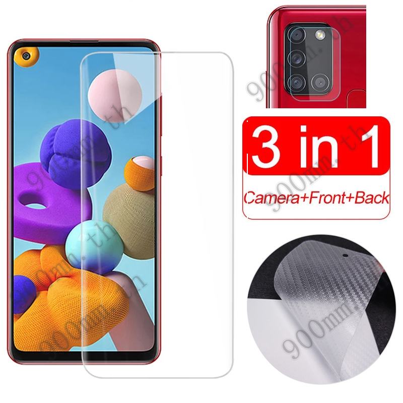ฟิล์มกระจกนิรภัย กันรอยหน้าจอ 3-in-1 สำหรับ Samsung A21S Samsung A21s A42 A31 A51 A91 A81 A71 A70s A