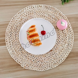 HotMind แผ่นรองหม้อสานจากต้น กก วัสดุธรรมชาติ ที่รองจาน รองแก้ว สานทรงกลม Corn husk woven placemat