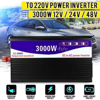 อินเวอร์เตอร์คลื่นไซน์บริสุทธิ์ 3000W LED จอแสดงผลดิจิตอล 12V / 24V 48v ถึง 220V 50HZ แหล่งจ่ายไฟอินเวอร์เตอร์พาวเวอร์ซัพพลาย