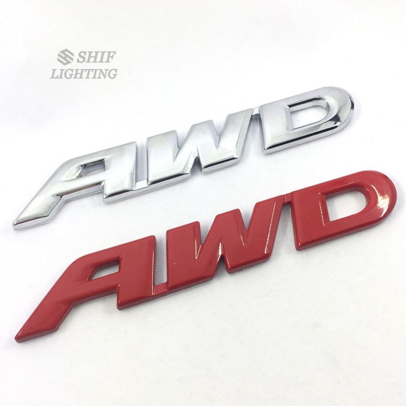 โลหะ AWD โลโก้ Auto Car รถบรรทุกด้านหลังฝาปิดสัญลักษณ์สติกเกอร์