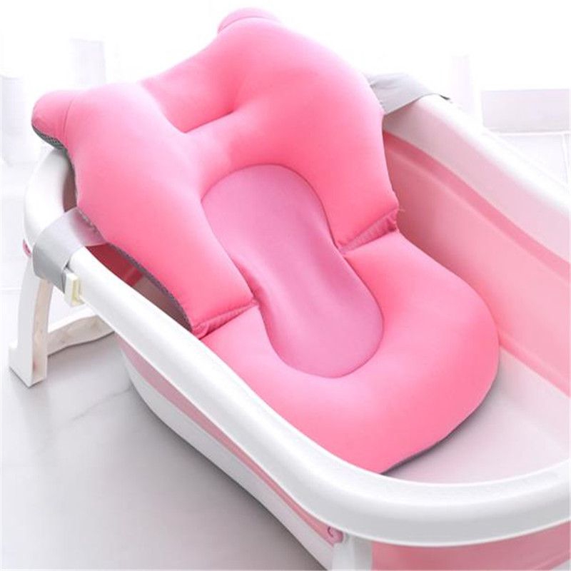 Baby Bath Support Mat Foldable Newborn Bathtub Pillow Infant AntiSlip