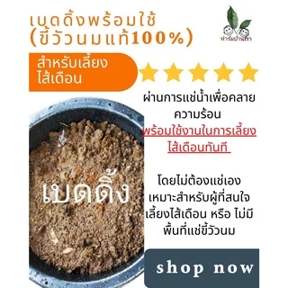 เบดดิ้งสำหรับเลี้ยงไส้เดือน อาหารไส้เดือน เบดดิ้ง (ขี้วัวนมแท้100%) พร้อมใช้ บรรจุถุงละ 4 Kg. พร้อมใช้ทันที