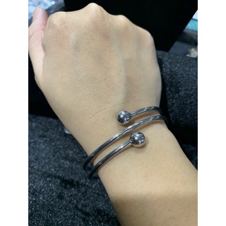 🌟สินค้าใหม่ กำไลสแตนเลสแท้ แบบซ้อน หัวกลม🌟