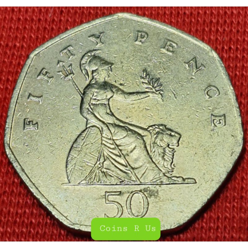 เหรียญต่างประเทศ อังกฤษ ปี 1998 - 2009 ชนิด 50 Pence ขนาด 27.3 มม. 7 เหลี่ยม ผ่านใช้สวยงามน่าสะสม