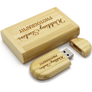 แฟลชไดรฟ์ usb และกล่องไม้ 4GB 16GB 32GB 64GB ของขวัญแต่งงาน