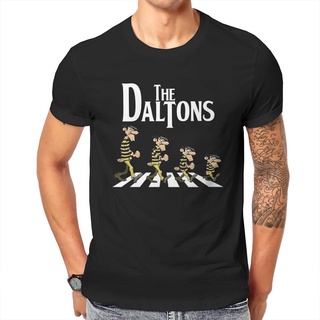 เสื้อยืดผ้าฝ้ายพิมพ์ลายแฟชั่น เสื้อยืด พิมพ์ลายการ์ตูน Lucky Luke Daltons สไตล์ฮาราจูกุ แฟชั่นเรโทร สําหรับผู้ชาย