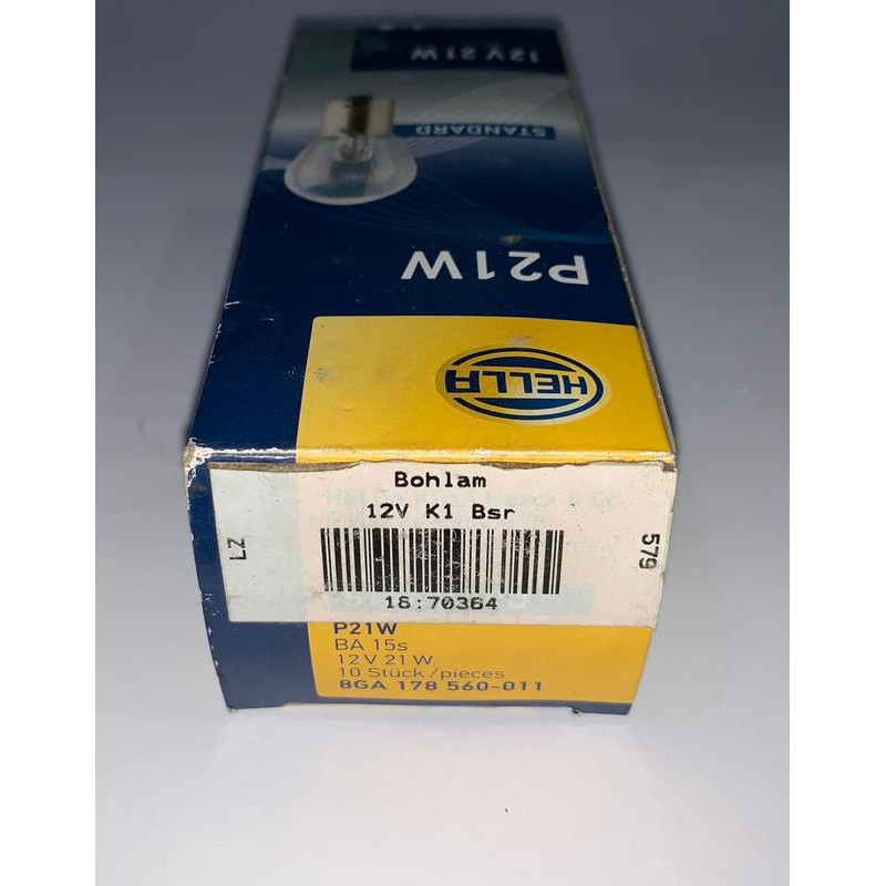 Hella P21W 12V K 1 หลอดไฟ 12V 21W ขนาดใหญ่ -70364
