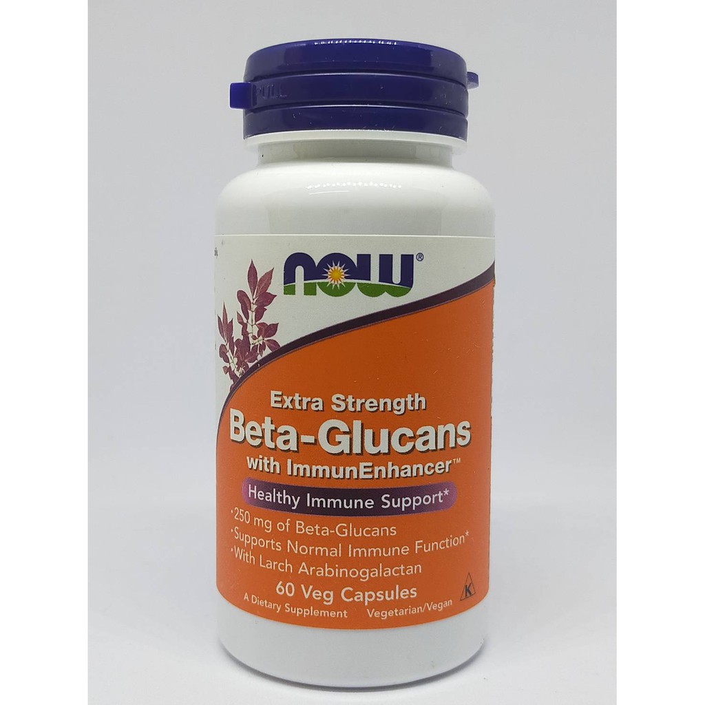 เบต้ากลูแคน ( Betaglucan )  เสริมภูมิคุ้มกันของร่างกาย  ( NOW Foods Beta-Glucans with ImmunEnhancer™ 60 แคปซูล )