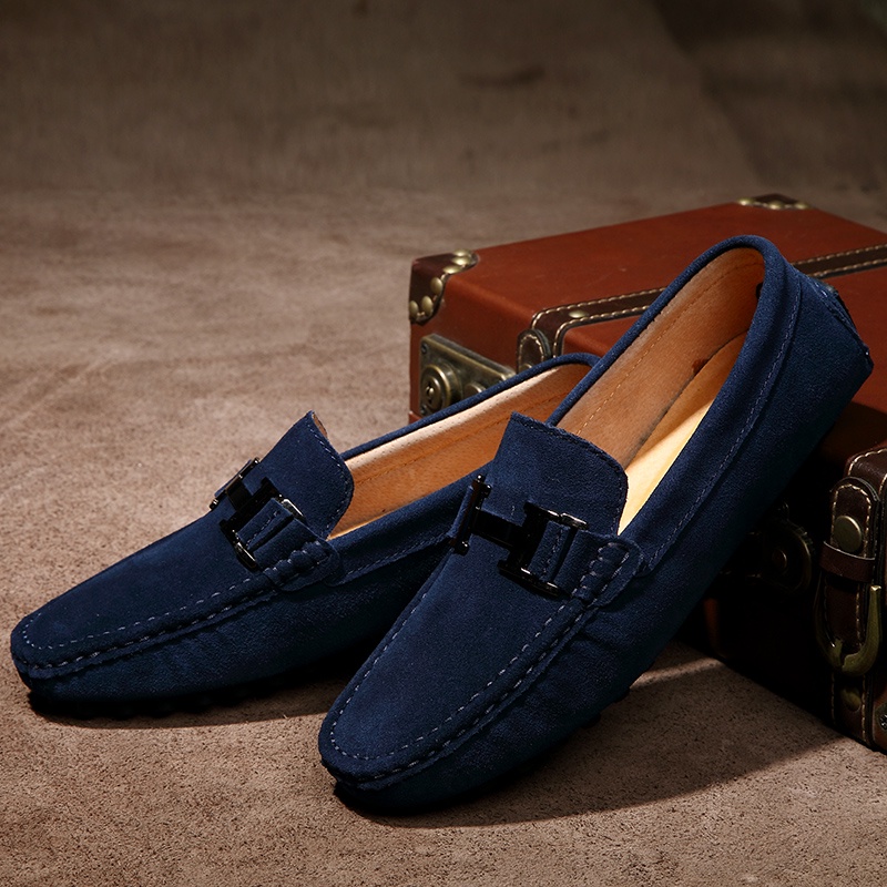 รองเท้าโลฟเฟอร์ขนาดใหญ่สำหรับผู้ชาย Slip-Ons แฟชั่นการขับรถแบบสบาย ๆ รองเท้าไม่มีส้น