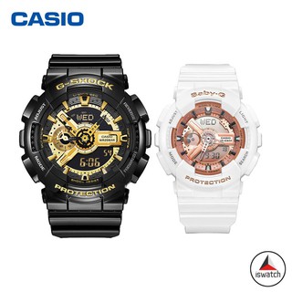 【พร้อมส่ง】Casio นาฬิกาข้อมือคู่รัก G-SHOCK GA-110GB-1A &amp; Baby-G BA-110-7A1 สําหรับผู้ชาย ผู้หญิง