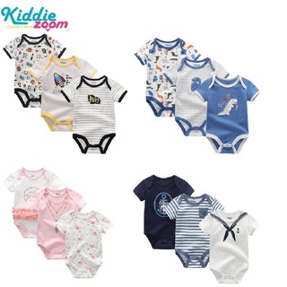 ชุด 3 ชิ้น ชุดบอดี้สูท ผ้าฝ้าย แขนสั้น ระบายอากาศ สําหรับเด็…