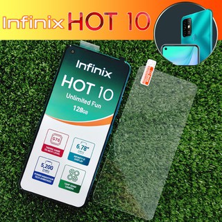 🔥 i-fin 🔥ฟิล์มกระจกนิรภัยแบบใส ( ไม่เต็มจอ ) สำหรับ Infinix Hot 10 //แถมฟรี น้ำยาลบขอบกระจกกันรอย ( แก้กระจกลอย )