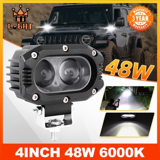 ♛Colight ไฟ Led 96W 6500K 4 นิ้ว กันน้ํา สําหรับรถบรรทุก 4x4 Off-road Moto SUV ATV 12V 24V