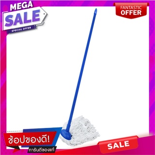 ไม้ม็อบคอตตอนเย็บชายหัวจุก SWASH 10 นิ้ว สีฟ้า ไม้ม็อบและอุปกรณ์ DOLLY COTTON MOP SWASH 10IN LIGHT BLUE อุปกรณ์ทำความสะอ