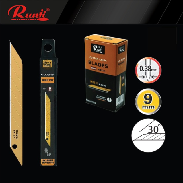 Runji ใบมีดคัตเตอร์เล็ก 9 มม. 30 องศา RJ-7879