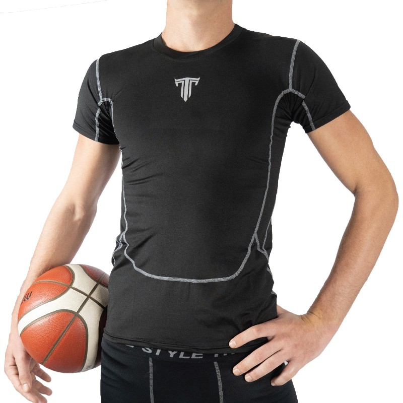 เสื้อรัดกล้ามเนื้อ แขนสั้น สีดำ / สีขาว THATA Cool Compression Shirt เสื้อแขนสั้น บอดี้ฟิต เสื้อรัดรูป Body fit
