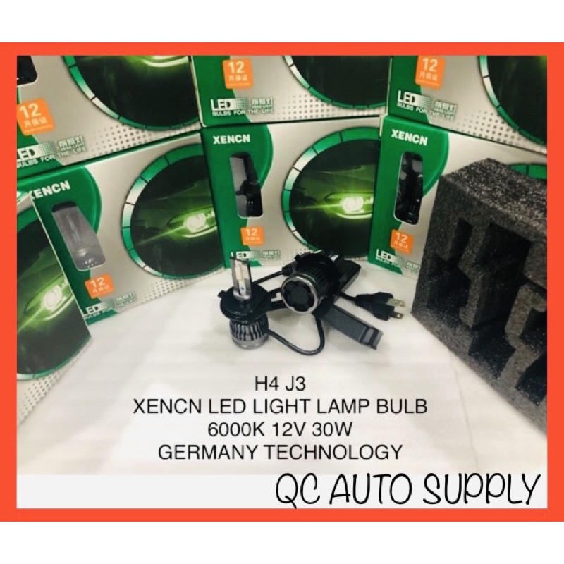 H4 J3 XENCN LED HEAD LIGHT หลอดไฟ LED 6000K 12V (H4) สําหรับการใช้งานเปิด: UNIVERSAL VEHICLE 6000K (