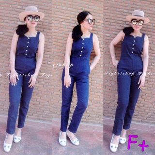 ราคา 290 บาท Vip : 260.-  Denim Sexy Jumpsuit มาแล้วๆจร้าชุดจั้มผ้ายีนส์เทียมอย่างดี ทรงกล้ามขายาว เ