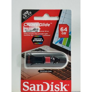 Flash  Drive  SanDisk  64 GB.  Cruzer  Glide   ขนาดความจุ   64  GB.