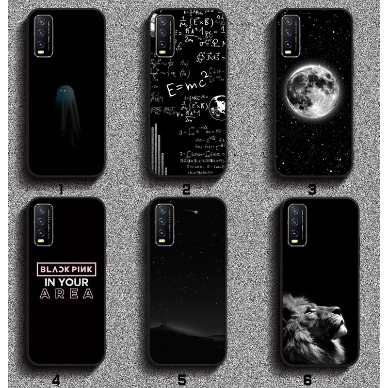 Black Softcase VIVO Y31 Y51 2021 Y53 V7 Plus V3 Max X50 pro Anticrack Casing คุณภาพสูง TPU cover Ful