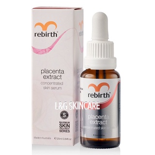 เซรั่มรกแกะบริสุทธิ์ ลดริ้วรอย จุดด่างดำ สีผิวไม่สม่ำเสมอ Rebirth Placenta Extract Concentrate Serum (RM05) 25mL