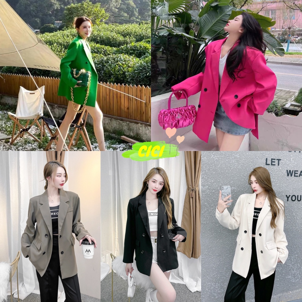 ส่งทันที Cici(NO. 2027)เสื้อสูทเบลเซอร์ ทรงสวย มีเสริมบ่าดีเทลแต่งกระเป๋าลุคที่ได้ทั้งความแพง แอบซ่อนความเรียบหรูเบาๆ