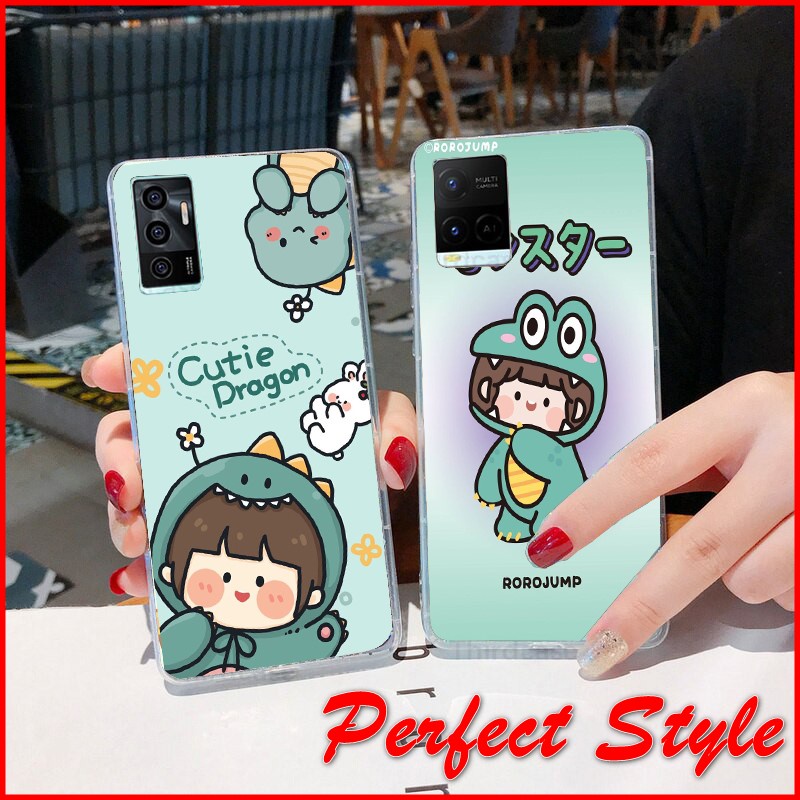 ไดโนเสาร์ UV เคสซิลิโคนสําหรับ vivo Y72 5g Y53s 5g Y02s T1x Y22 Y22s Y02T Y02A Y35 Y16