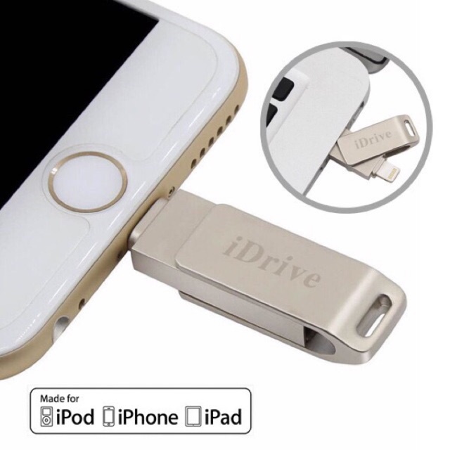 🔥ของแท้100%🔥IDrive  USB 2.0 16GB/32GB/ 64GB/128GB แฟลชไดร์ฟสำรองข้อมูล IPhone,IPad แบบหมุน