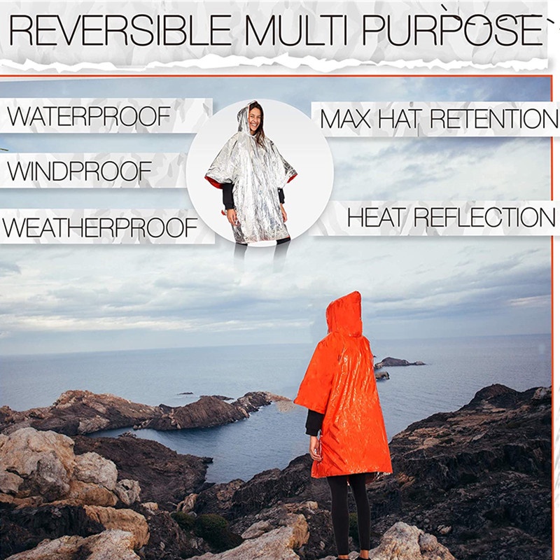 เสื้อกันฝนOutdoor Emergency Blankets and Mylar Rain oncho Survival Gear ...