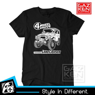 เสื้อแฟชั่นผญ - โตโยต้า Landcruiser 4 ล้อไดรฟ์ที่ดินครุยเซอร์ Distro เสื้อยืดหวีผ้าฝ้ายหวี 30S