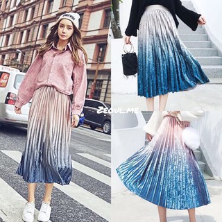 Velvet pleated skirt