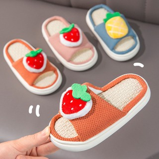 รองเท้าใส่ในบ้าน Slipper  รองเท้าเด็ก  (หนา 3cm) ลายผลไม้หน้ารัก🍍🍓