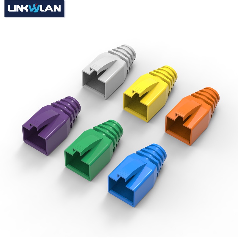 แมว 6A Cat7 RJ45 Modular Plug PUR สายรองเท้าความเครียด Relife แขนป้องกันขนาดใหญ่สําหรับสายเคเบิลเส้นผ่านศูนย์กลางภายนอก 8.0 8.5 มม.