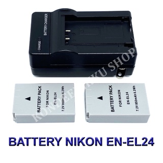 EN-EL24  ENEL24 แบตเตอรี่และแท่นชาร์จสำหรับกล้องนิคอน Battery and Charger For Nikon 1 J5,DL18-50,DL24-85